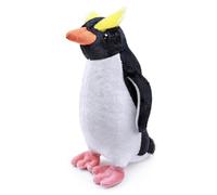 RLOMUTE Peluche Pingüino de ceja Amarillo 11.8 Pulgadas Almohada de Juguete de Animal Realista Suave y Lindo Regalo de Fiesta Dormitorio Coche decoración del hogar Coleccionable para Niños niñas