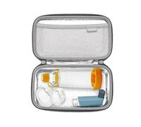 RLSOCO Funda para Inhalador de Asma para Niños y Adultos, Estuche de Viaje con Espaciador para Inhalador para Dispositivo, Mascarilla y Otros Accesorios -Rojo (Sólo Funda)