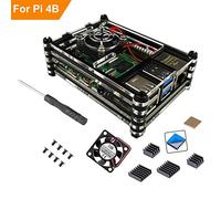 RLTech Caja para Raspberry Pi 4 Modelo B, disipador de Calor para Raspberry Pi 4 Modelo B Ventilador con Estuche Raspberry Pi 4 Compatible con Raspberry Pi 4 Modelo B