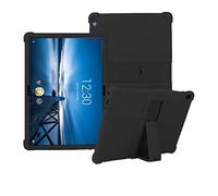 RLTech Funda Carcasa para Lenovo Tab P10/M10, Silicona TPU Flexible con Soporte Función Funda Protectora Case Cover para Lenovo Tab P10 (TB-X705F/TB-X705L) / M10 (TB-X605F) 10.1 Pulgada, Negro