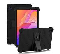 RLTech Funda para Huawei Matepad T8, Silicón Ligera Carcasa Antideslizante con Soporte para los niños para Huawei Matepad T8 8.0 2020, Negro