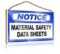 RLVH Letrero divertido para puerta de oficina, material de aviso, hojas de datos de seguridad, letrero de madera para colgar (15 x 28 cm)