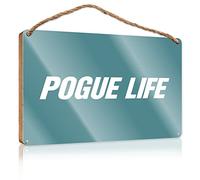 RLVH Placa de madera para colgar, cartel de madera con texto en inglés "Pogue" Life Outer Banks - Letrero de Navidad para decoración del hogar y piscina (15 x 28 cm)