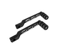 RLVYTA Pedal Cambio Palanca Clavijas de cambio de marchas con punta y talón moleteado negro, aptas para Harley Softail Touring Electra Road Glide FLHR Palanca Cambios de talón y Punta(Black 2PCS)