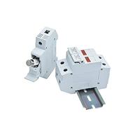 RLZQSGOT 1 Uds Base de portafusibles RT18-32X con luz LED LCD 1P 2P 3P 4P for 10x38mm RO15 RS15(1PCS 2P Fude Base)