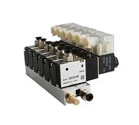 RLZQSGOT Bloque de electroválvula neumática 3V210-08, 220 V, 24 V, opción múltiple, con silenciador, Base de Montaje, colector, 2/3/4/5/6 Filas, 3 Puertos(6 Row 6mm Fitting,DC24V)