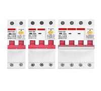 RLZQSGOT Disyuntor trifásico RCD 3P 4P, Protector contra Fugas, 15 mA, 30 mA, RCBO, 20 A, 25 A, 40 A, 80 A, 230-400 V, Disparo automático, Estrecho, 1 Unidad(1,50A 30MA)