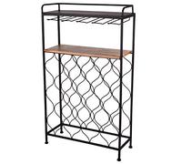 RM Design Botellero de metal - Soporte para botellas de vino, botella de agua - para 18 botellas - Negro