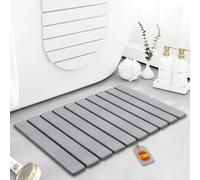 RM Pro® Alfombra Diatomita Baño, 60x40cm, Plegable, Piedra Natural Tierra de Diatomeas Antideslizante, Secado Rápido, Ultra Absorbente, Antibacteriana, Alfombrilla de Ducha