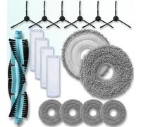 RM Pro® Kit Repuestos Conga 11090/13090 - 6 Mopas Fregado, 6 Cepillos Laterales, 4 Filtros HEPA, 1 Cepillo Central - Accesorios Robot Aspirador