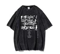 RM Right Place Wrong Person Equivocada Camisetas NAM-joon Kim Álbum Camisetas Lavadas Unisex NAM-joon Kim(Color:Black-2,Size:2XL)