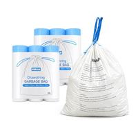 RMAN® 20-30L Bolsas Basura, 90 Bolsas de Basura Resistente Antigoteo con Autocierre de Cierre para Hogar, Cocina, Oficina, 50 * 70cm, 6 Rollos