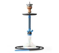 RMAN 66cm Cachimba Set Shisha Completa con Manguera de Silicona Cachimba Shisha Grande de Aluminio con Accesorios Premium Incluyend 2 Boquillas y Cazoleta de Cristal, Azul