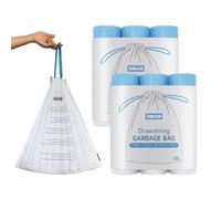RMAN® 90 Piezas Bolsas Basura, 10-20L Extra Resistentes Bolsas de Basura Resistente Antigoteo con Asas de Cierre para Hogar, Cocina, Oficina, 40 * 50cm, 6 Rollos
