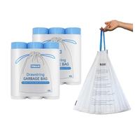 RMAN® 90 Piezas Bolsas Basura, 20-30L Bolsas de Basura Resistente Antigoteo con Asas de Cierre para Hogar, Cocina, Oficina, 50 * 70cm, 6 Rollos