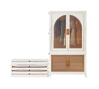 RMAN Armarios Dormitorio Plegable, 120 x 70 x 42,5 cm Cajas Almacenaje Plastico con Tapa y Ruedas Cajas Organizadoras Multifuncional Apilable para Ropa de Bebe, Juguetes y Libros, Blanco