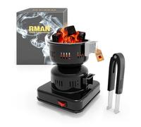 RMAN® Hornillo Cachimba Electrico Shisha Carbon, Accesorios Premium Incluyendo Cesta de Carbón Extraíble, Mango Multifunción, Cable de 150 cm y Pinzas para Shisha Hookah, Barbacoa