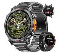 Rmana Reloj Inteligente Militar Hombre, Reloj Deportivo GPS Pantalla AMOLED HD 1,6 Pulgadas, Llamadas/ChatGPT/IA/5 Modos Deportivos GPS/100+ Modos Deporte, Pulsera Actividad Android iOS (Acero)