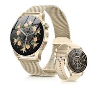 Rmana Reloj Inteligente Mujer Hombre, 2025 Smartwatch 1.43" AMOLED Llamadas Bluetooth, 2 Correas, 100+ Modos Deportivos, Asistente de Voz, IP67 Impermeable Smart Watch para Android iOS (Amarillo)