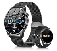 Rmana Reloj Inteligente Mujer Hombre, 2025 Smartwatch 1.43" AMOLED Llamadas Bluetooth, 2 Correas, 100+ Modos Deportivos, Asistente de Voz, IP67 Impermeable Smart Watch para Android iOS(Negro)