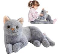 Rmeet Gato de peluche de 30 cm, gato realista, juguete de peluche Kawaii, juguete de peluche suave, gato de peluche, regalo para niños