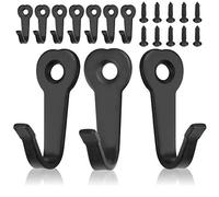 RMENOOR 10 ganchos para abrigos, ganchos individuales con 10 tornillos, no se oxidan, ganchos de pared retro, ganchos de pared, ganchos de hierro, ganchos negros para baño, cocina, garaje, toalla