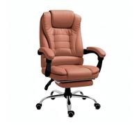 RMF Silla de Oficina Ergonómica Profesional Reclinable, Silla de Escritorio Cómoda y Relajante con Reposapiés - Sillón Relax con Ruedas Giratorias y Altura Ajustable Marrón