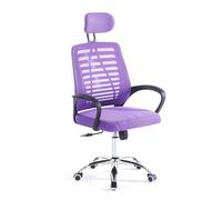 RMF Silla de Oficina Ergonómica Profesional Reclinable, Silla de Escritorio de Malla con Asiento Cómodo y Relajante - Sillón Relax de Oficina con Ruedas Giratorias Altura Ajustable (Viola)