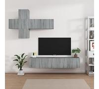 RMIHSJG Juego de 7 muebles de TV gris Sonoma madera aparador sala de estar TV mueble mueble TV mueble mueble TV mueble mueble mueble TV gabinete