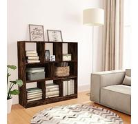 RMIHSJG Librería de roble ahumado, 97,5 x 29,5 x 100 cm, de material de madera, estantería para carpetas, estantería pequeña, armario para salón, dormitorio, cocina, oficina