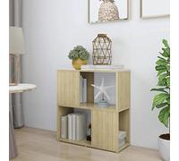 RMIHSJG Librería de roble Sonoma, 60 x 24 x 63 cm, material de madera, estantería pequeña, estantería de estilo industrial para estudio, oficina, salón, cocina