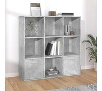 RMIHSJG Librería gris hormigón 98 x 30 x 98 cm de material de madera estantería para sala de estar estantería pequeña estantería armario estantería dormitorio para salón, estudio, oficina o dormitorio
