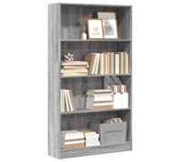 RMIHSJG Librería gris Sonoma 80 x 24 x 143 cm, material de madera, armario pequeño, estantería para CD, estantería pequeña para cocina, salón, oficina, estudio