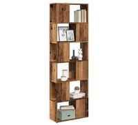 RMIHSJG Librería/separador de ambientes, aspecto de madera envejecida, 60 x 24 x 186 cm, estantería de cocina, organizador de CD, estantería pequeña, estantería pequeña para oficina, estudio, salón