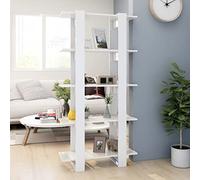 RMIHSJG Librería/separador de ambientes, color blanco brillante, 80 x 30 x 160 cm, pequeño armario, estantería pequeña, estantería estrecha para dormitorio, salón, oficina, estudio