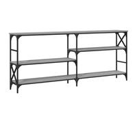 RMIHSJG Mesa de bar al aire libre pequeña para jardín, mesa auxiliar, mesa auxiliar, mesa de camping, mesa consola pequeña, gris Sonoma, 180 x 29 x 76,5 cm, material de madera para exterior, piscina