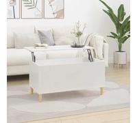 RMIHSJG Mesa de Centro Madera contrachapada Blanco Brillo Mesa de Centro con Superficie Elevable y Almacenamiento Oculto 90x44,5x45 cm