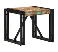 RMIHSJG Mesa de centro multicolor, 40 x 40 x 35 cm, madera maciza envejecida, mesa auxiliar, mesa auxiliar pequeña, mesa auxiliar para exterior, café, mesa para salón, exterior, dormitorio, oficina