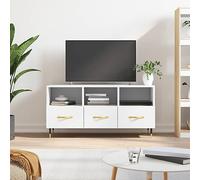 RMIHSJG Mueble de TV blanco con cajones, mesa de televisión, mueble de TV, armario para TV, armario de 102 x 36 x 50 cm, madera