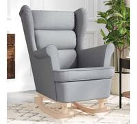 RMIHSJG Silla Mecedora de Tela Gris Claro Silla Mecedora Tapizada con Reposapiés para Sala u Oficina 74x90x102 cm