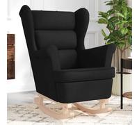 RMIHSJG Silla Mecedora de Tela Negro Silla Mecedora Tapizada con Reposapiés para Sala u Oficina 74x90x102 cm