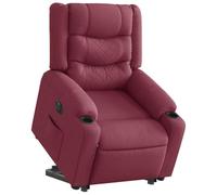 RMIHSJG Sillón eléctrico reclinable elevable de Tela Rojo Tinto Sillón Reclinable Elevador Eléctrico para Personas Mayores con Función Manual