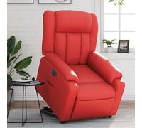 RMIHSJG Sillón elevable eléctrico Cuero Artificial Rojo Sillón Reclinable Elevador Eléctrico para Personas Mayores con Función Manual