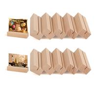 RMIVEGLIA 10 soportes para tarjetas de madera - Soporte estable para tarjetas de mesa y soporte para fotos de madera natural, ideal para menús, postales y fotos en bodas, fiestas y eventos.