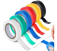 RMIVEGLIA Paquete de 6 cintas aislantes de colores, 16 mm x 15 m, total de 90 m, cinta aislante negra impermeable, ideal para empalmes de cables