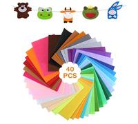 RMIVEGLIA Set de 40 piezas de fieltro para manualidades en 40 colores diferentes, 20 x 30 cm, tejido de fieltro de poliéster, ideal para proyectos DIY, costura, artesanías y decoraciones.