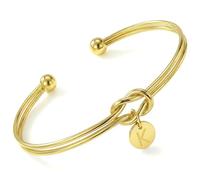 RMMD Pulsera de nudo del amor para mujer con letras, brazalete de oro, pulsera de cobre, pulsera de amor, nudos, pulseras doradas, joyas para mujeres, regalos de Navidad para mujeres, mamá, novia