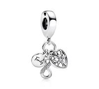 RMMY Charm Family Infinity Triple 925 Sterling Silver Pendant Dangle Beads for European Bracelets and Necklaces,Chriatmas Halloween Valentine's Day Birthday Jewelry Gifts for Women & Girls