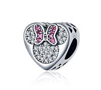 RMMY Charm Mouse True Love Charm 925 Sterling Silver Pendant Dangle Beads for European Bracelets and Necklaces,Chriatmas Halloween Valentine's Day Birthday Jewelry Gifts for Women & Girls