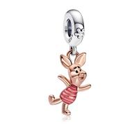 RMMY Charm Piglet Dangle Charm 925 Sterling Silver Pendant Dangle Beads for European Bracelets and Necklaces,Chriatmas Halloween Valentine's Day Birthday Jewelry Gifts for Women & Girls